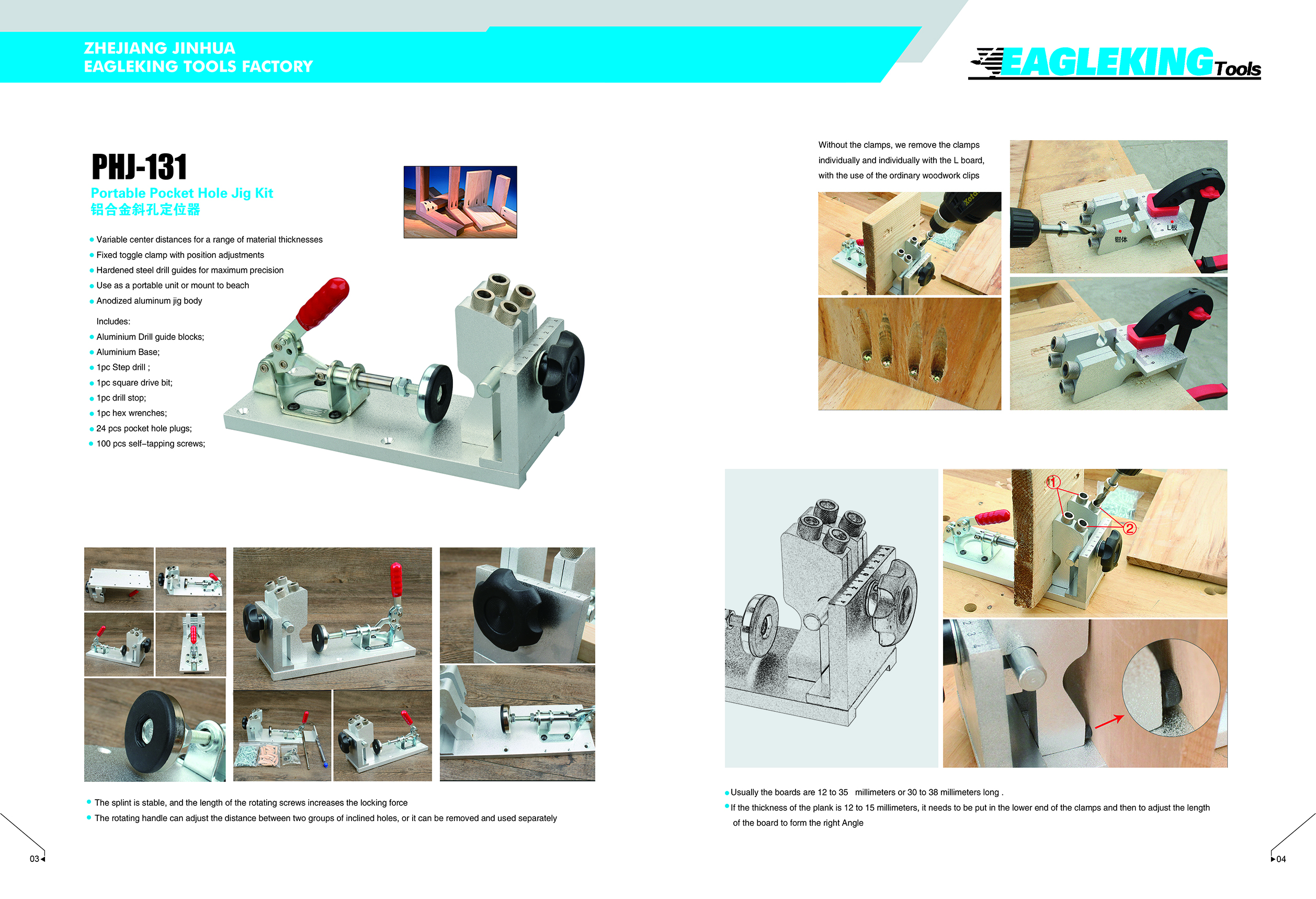 Tragbares Pocket Hole Jock Kit PHJ-131