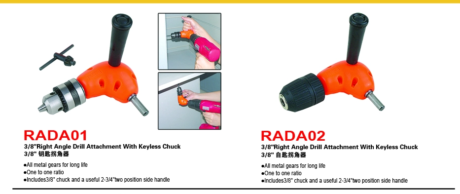 3/8 'Rechtwinkliger Bohraufsatz mit schlüssellosem Bohrfutter